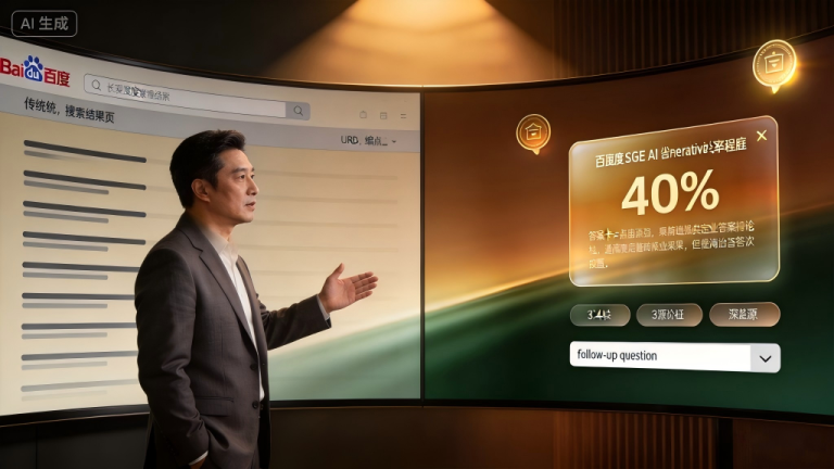 国内AI营销频道：百度AI+SGE是什么：传统企业必须懂的两个AI搜索新规则。文章配图